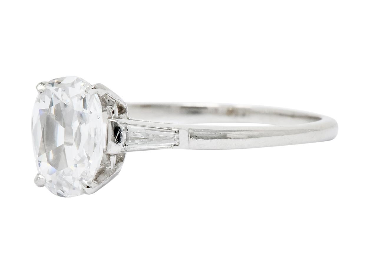 1950s Retro 1.13 Carat Diamond Platinum Engagement Ring GIA 1