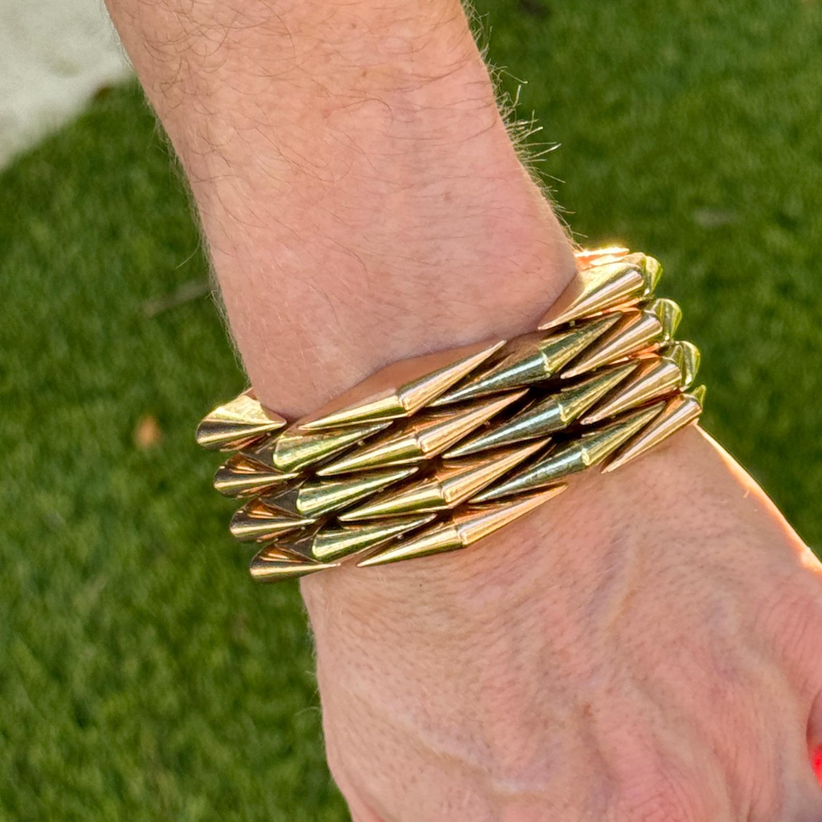 Bracciale retrò anni '50 in oro giallo e rosa a maglie larghe A Link In condizioni buone in vendita a Boca Raton, FL