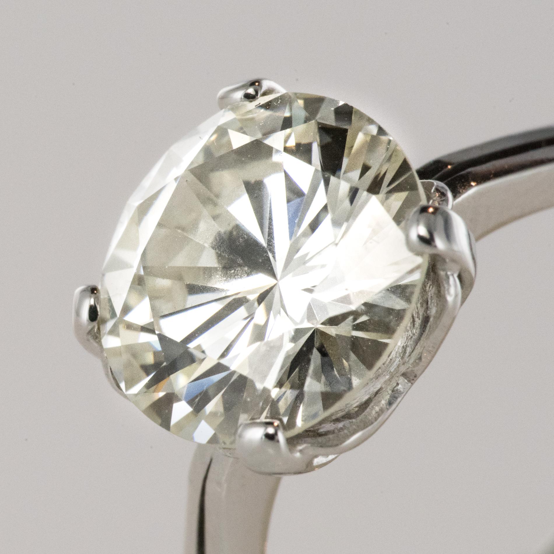 1950er Jahre Retro 3,20 Karat Diamant Weigold Solitr-Ring im Angebot 2