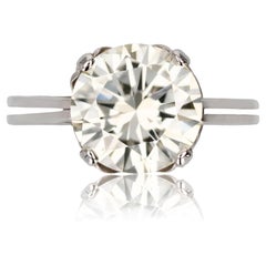1950s Retro 3.20 Carat Diamond White Gold Solitary Ring