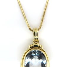 1950s Retro 9.30 Carat Pear Shaped Aquamarine Pendant