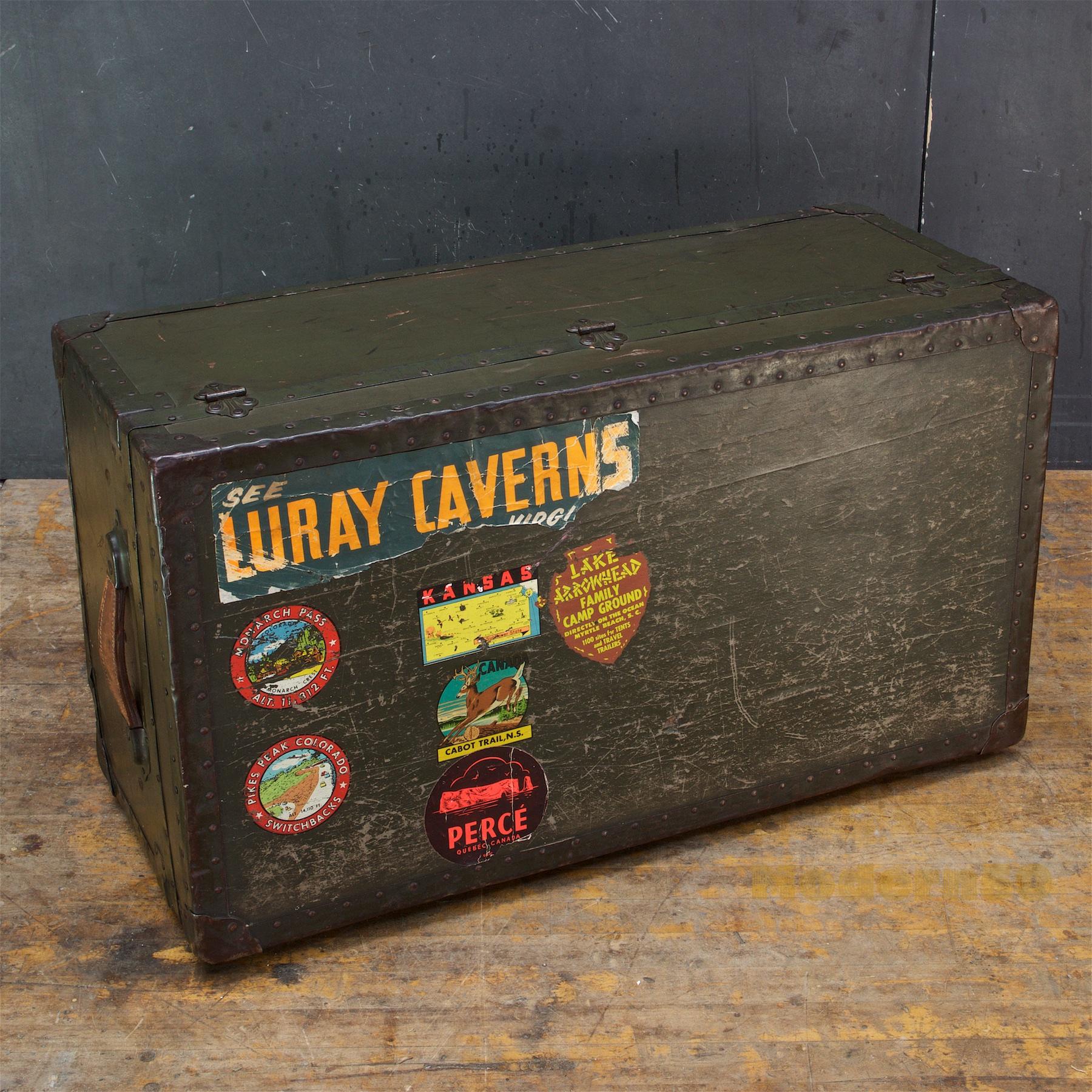 camp trunk with tray