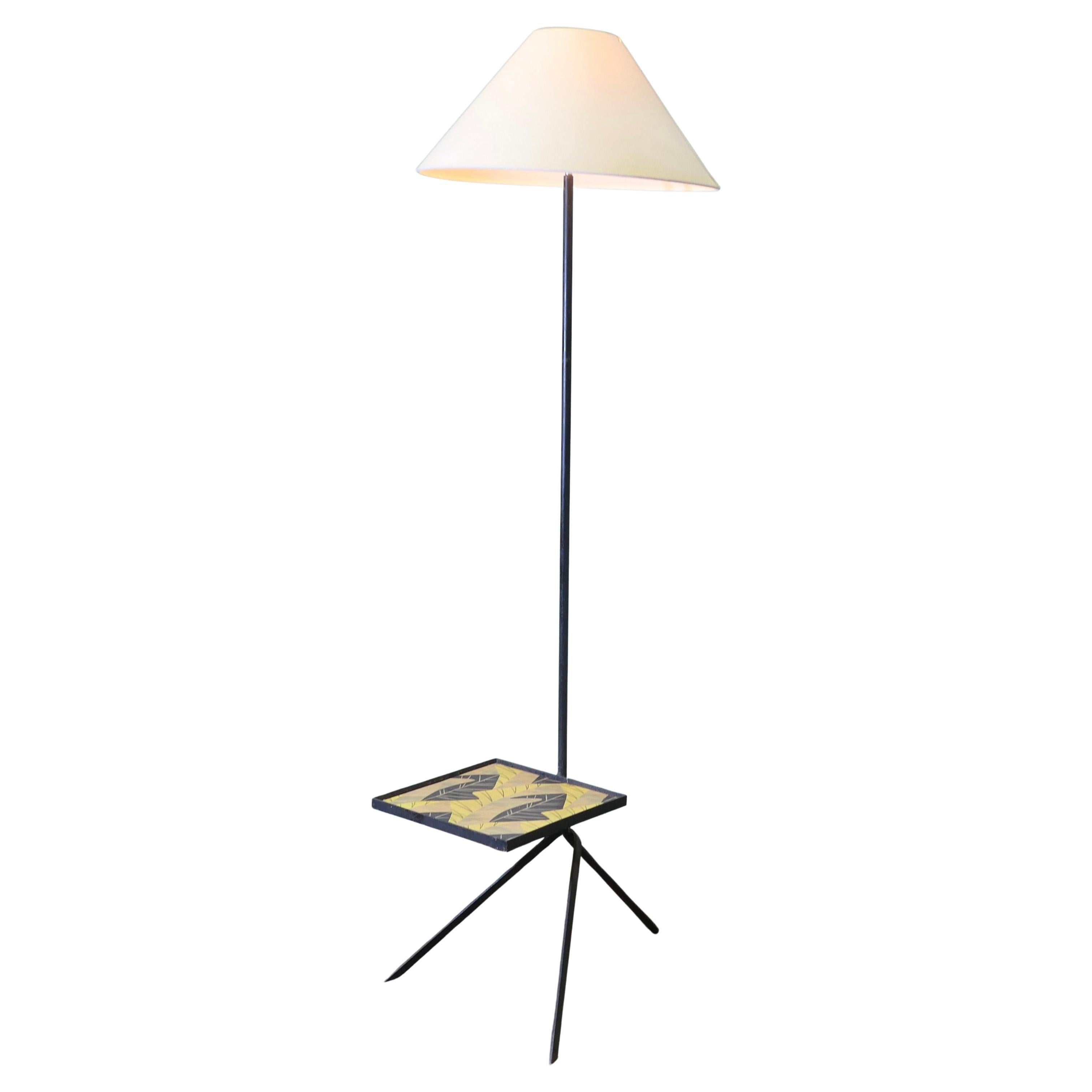 1950s Retro Chic Floor Lamp with Coffee Table