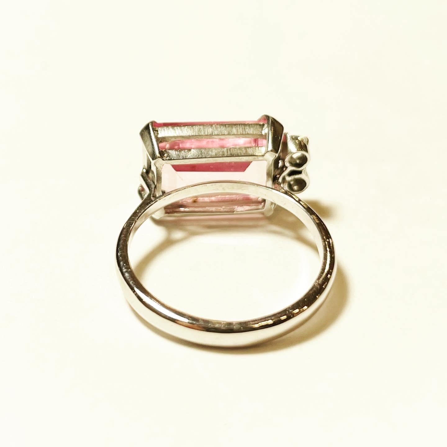 1950er Jahre Retro Diamant Rose de France 18k Weißgold Mode Cocktail-Ring mit Diamanten für Damen oder Herren im Angebot