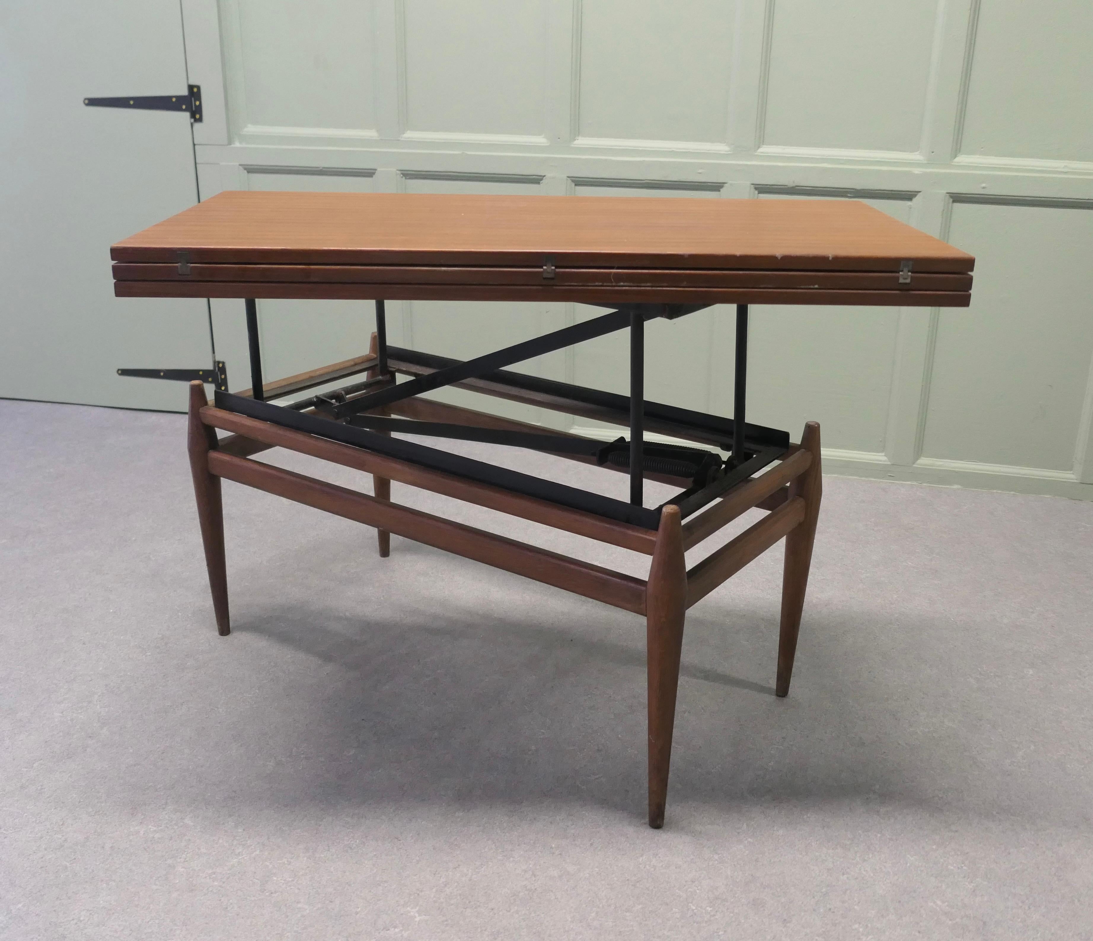 1950s Retro Metamorphic Coffee/Dining Table  A truly ingenious table In Good Condition For Sale In Godshill, Isle of Wight