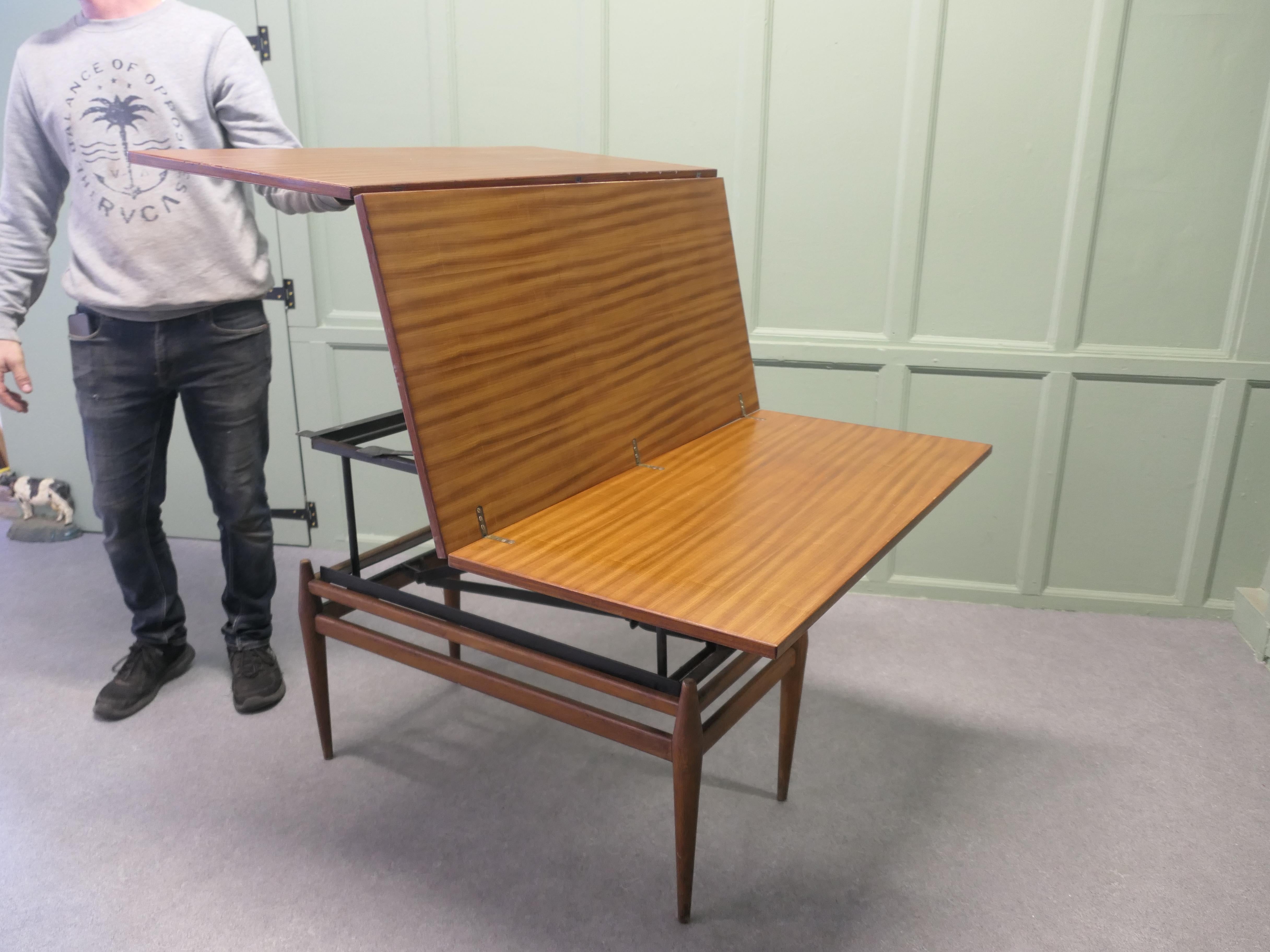 1950s Retro Metamorphic Coffee/Dining Table  A truly ingenious table For Sale 1
