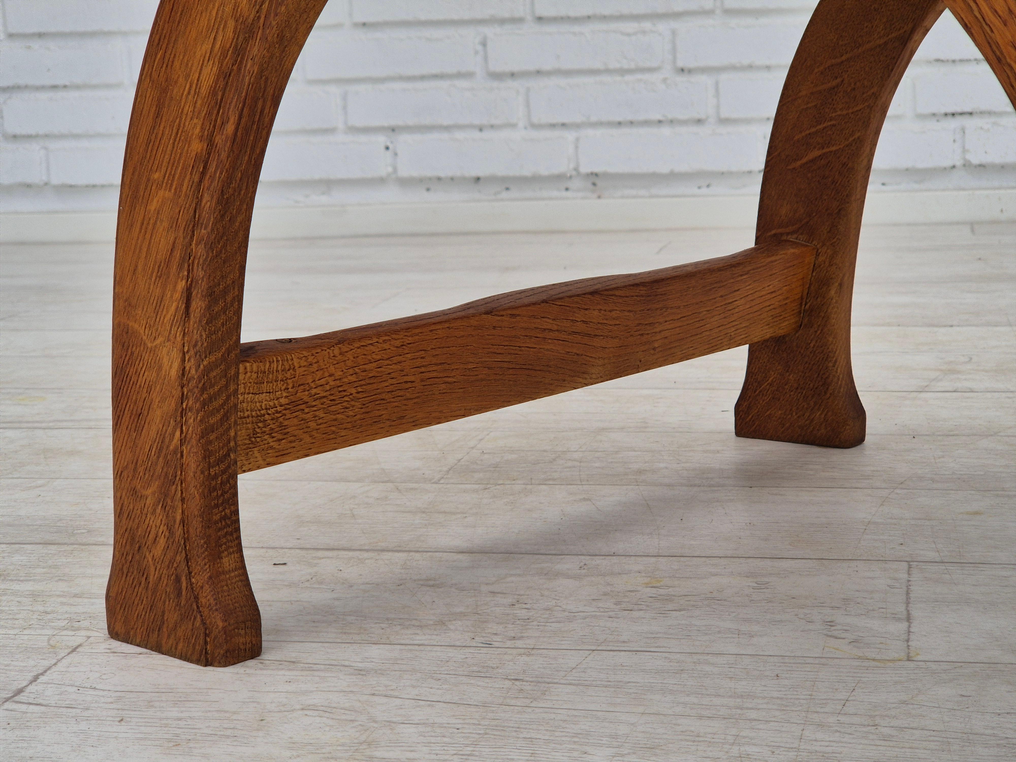 1950s, reupholstered Danish armchair, Gabriel furniture wool, oak wood. For Sale 6