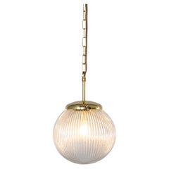 1950's Ribbed Clear Pendant Glass Lamps – 25cm