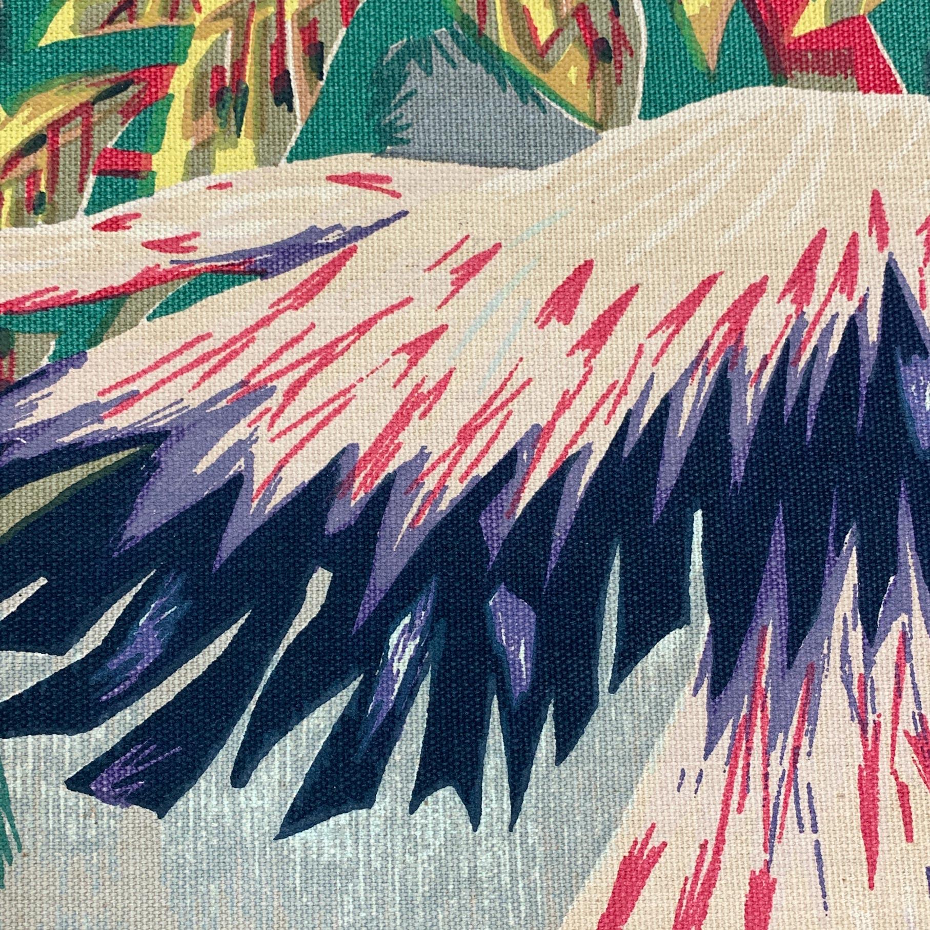 1950’s Robert Debiève Cubist Screen Print ‘Flight of Flamingos’ For Sale 7