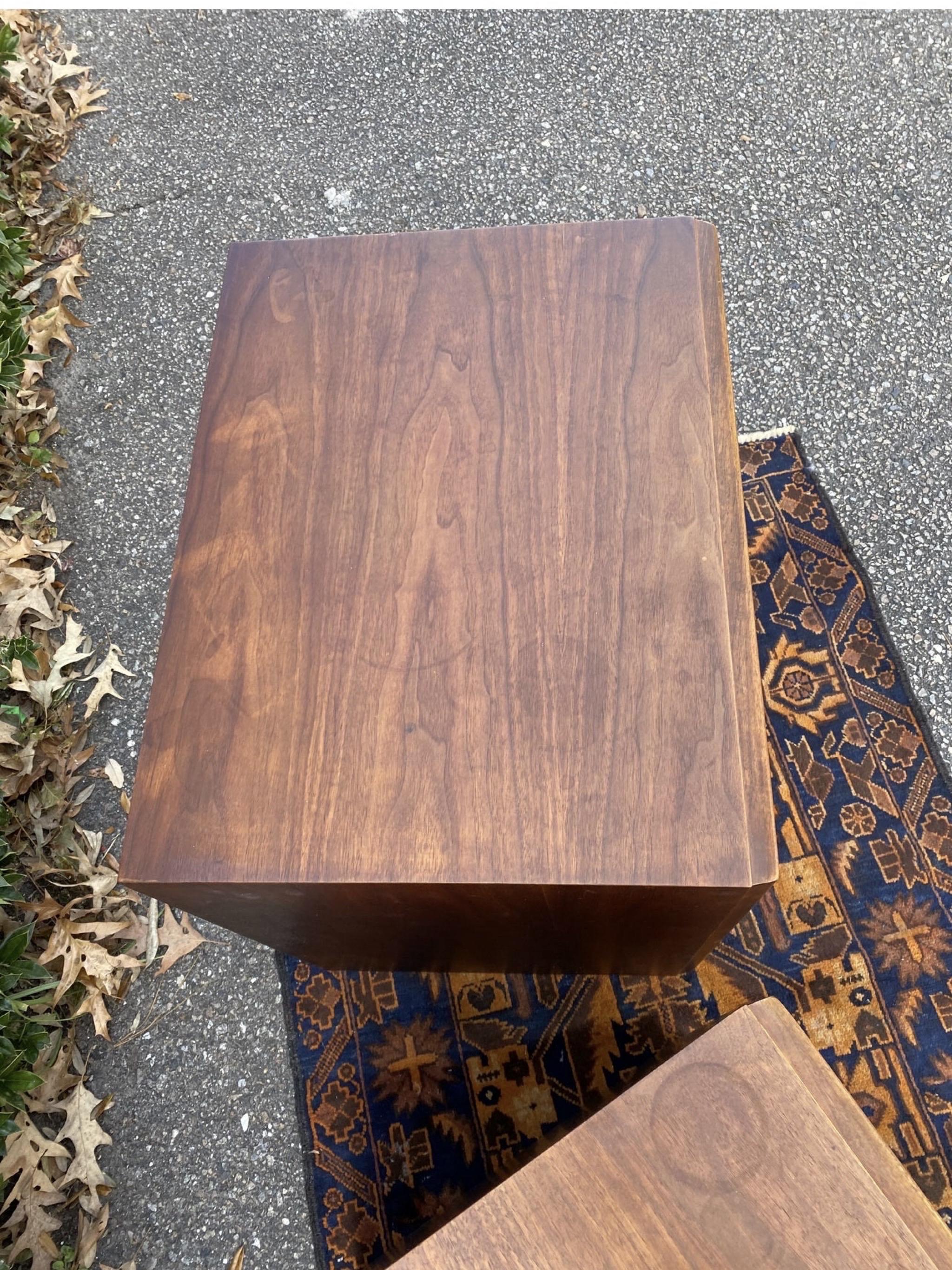 Oak 1950s Robsjohn-Gibbings for Widdicomb Walnut Nightstands/Side Tables
