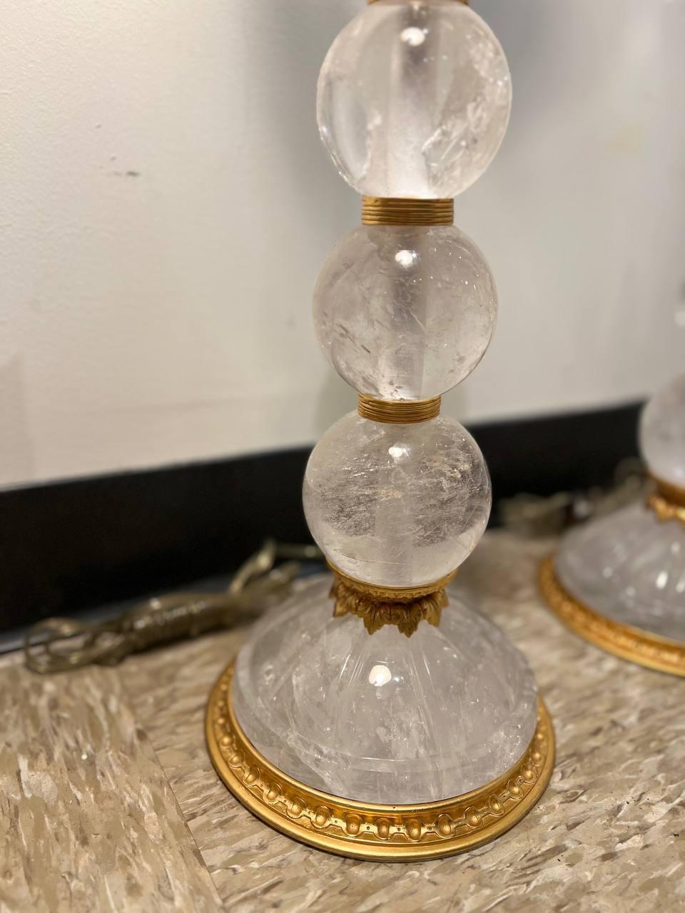 Lámparas de mesa de cristal de roca de los años 50 Estadounidense en venta