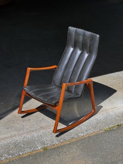 1950s Rocking Chair by Helge Vestergaard-Jensen for Soren Horn in Cuban mahogany