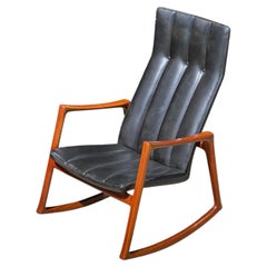 1950s Rocking Chair by Helge Vestergaard-Jensen for Soren Horn in Cuban mahogany