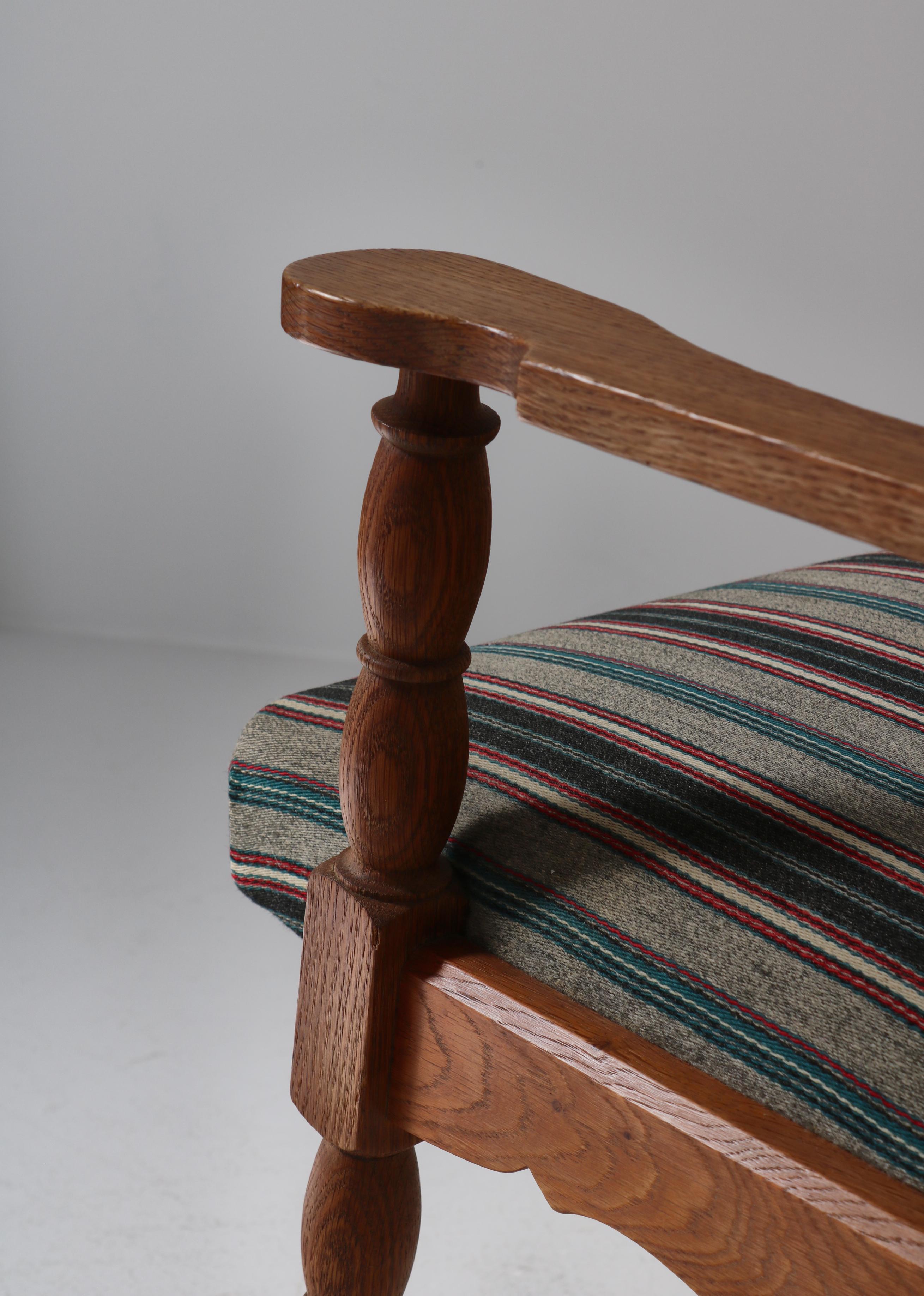 1950s Rocking Chair in Oak & Wool Fabric by Henry Kjærnulff, Danish Modern For Sale 3