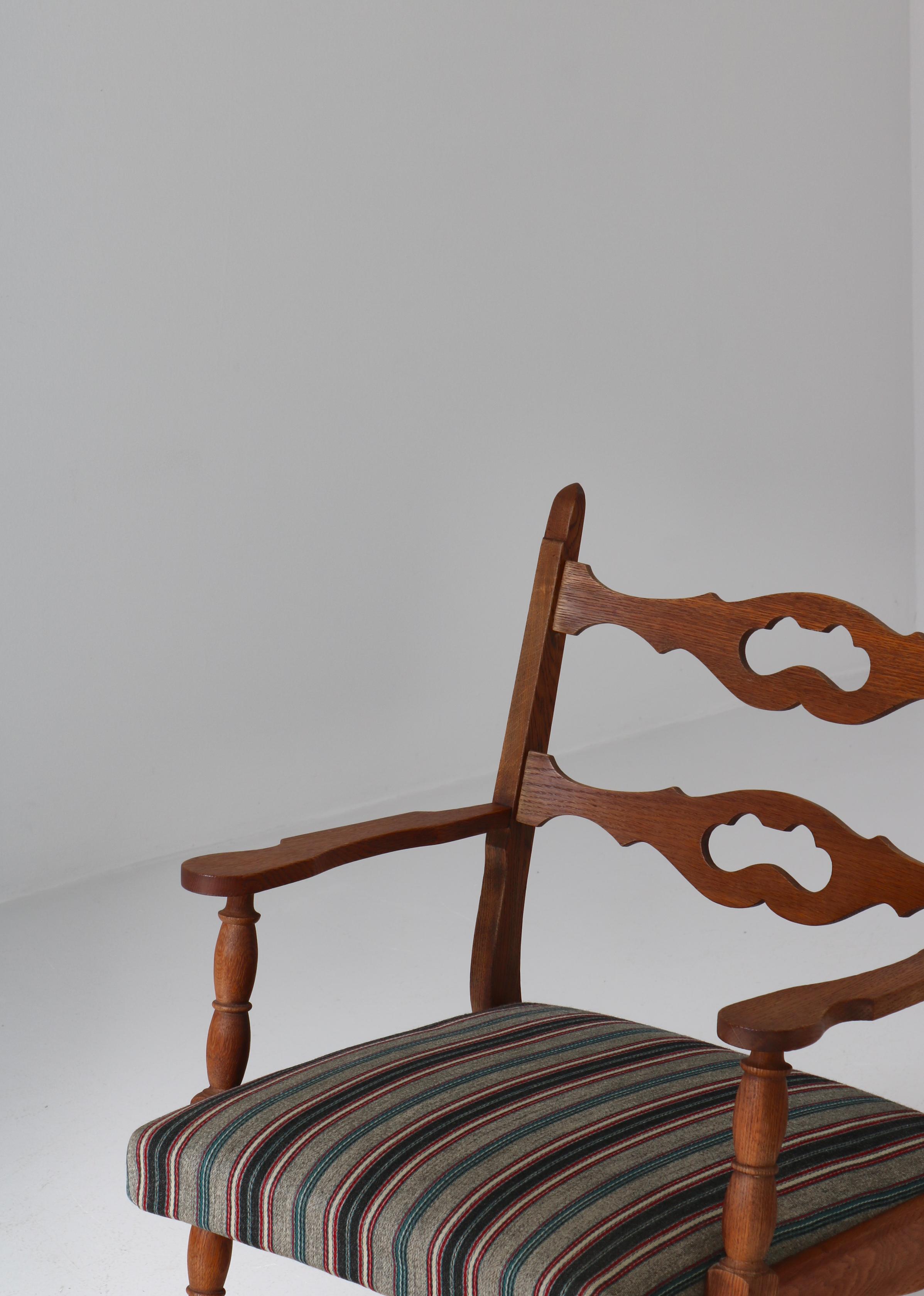 Mid-20th Century 1950s Rocking Chair in Oak & Wool Fabric by Henry Kjærnulff, Danish Modern For Sale