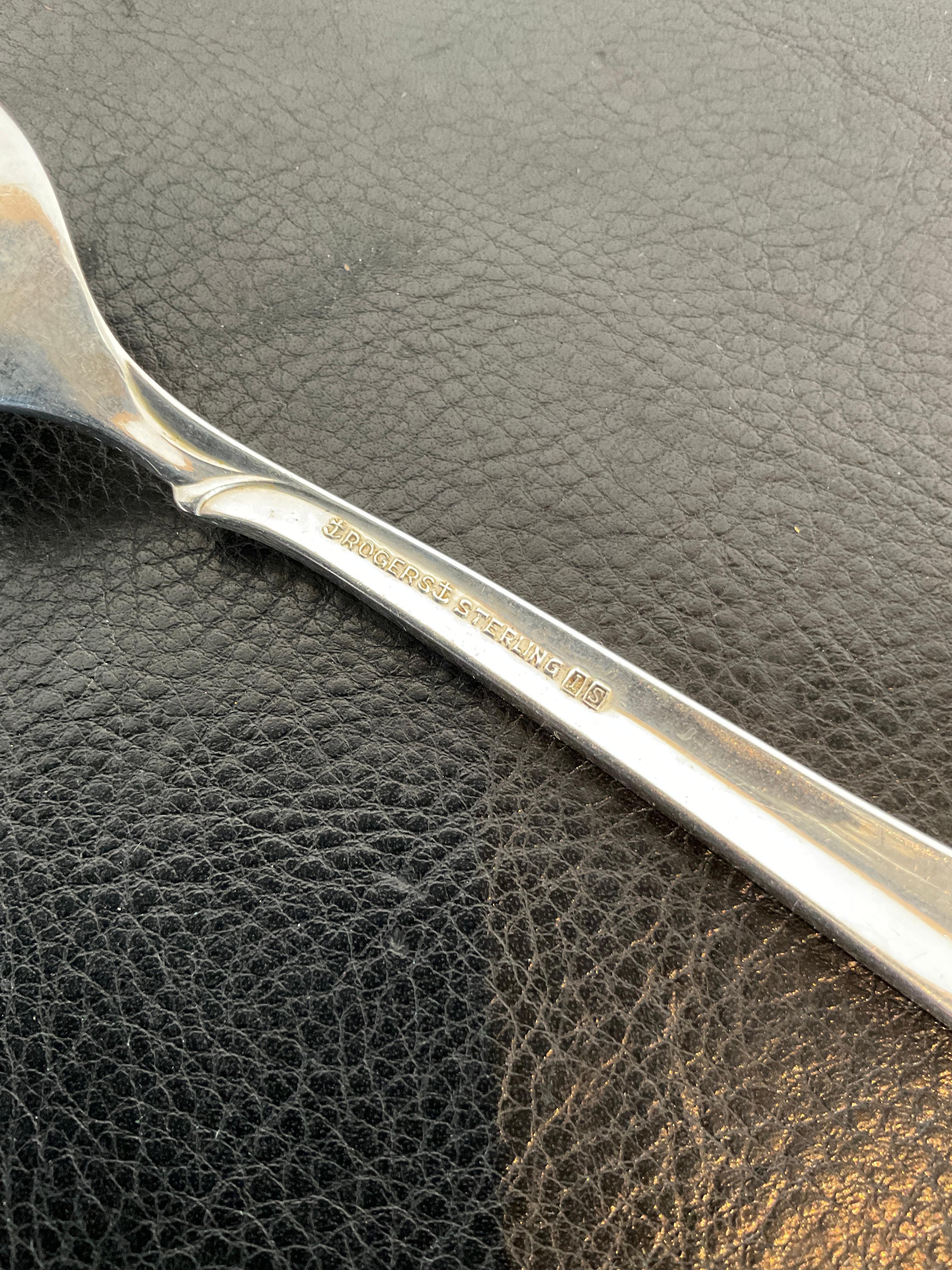 1950s Rogers Sterling Sculptured Beauty Flatware Set for 12 1