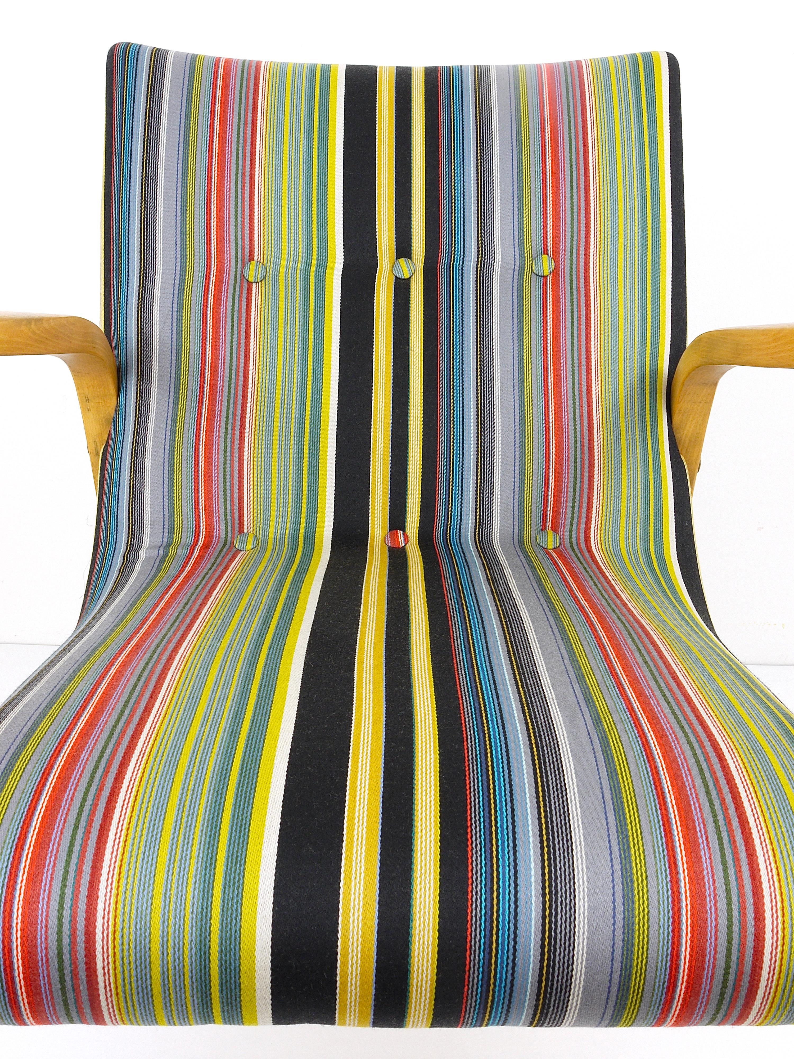 Fabric 1950s Roland Rainer Cafe Ritter Chair with Paul Smith Maharam Upholstery