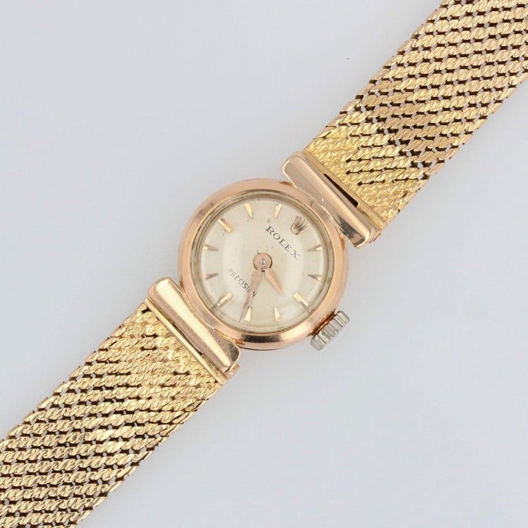 1950s Rolex 18 Karat Yellow Gold Ladies Wristwatch For Sale 1