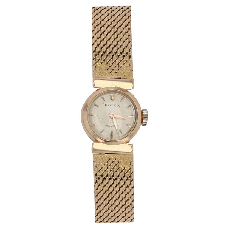 1950s Rolex 18 Karat Yellow Gold Ladies Wristwatch For Sale