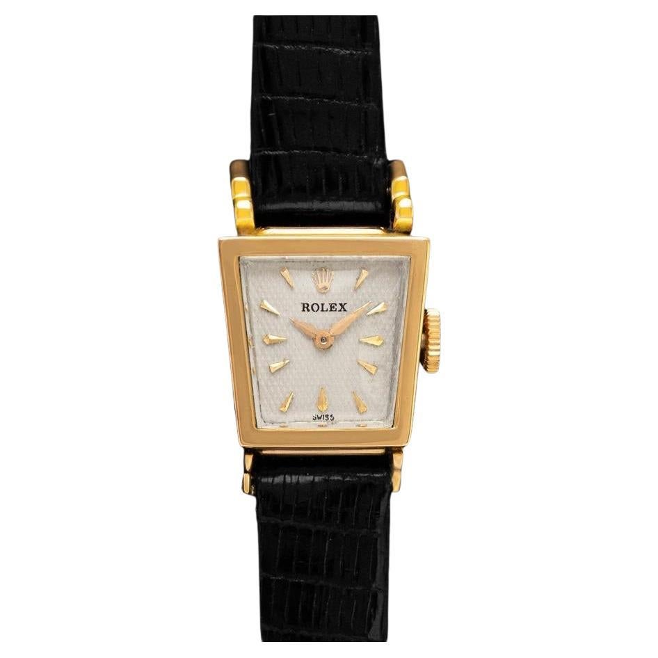 1950
s Rolex Ladies Vintage Watch, 18K Gold Rare
Beautiful Asymmetrical Design