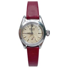 1950's Rolex Oyster Speedking Precision in Red Leather Strap