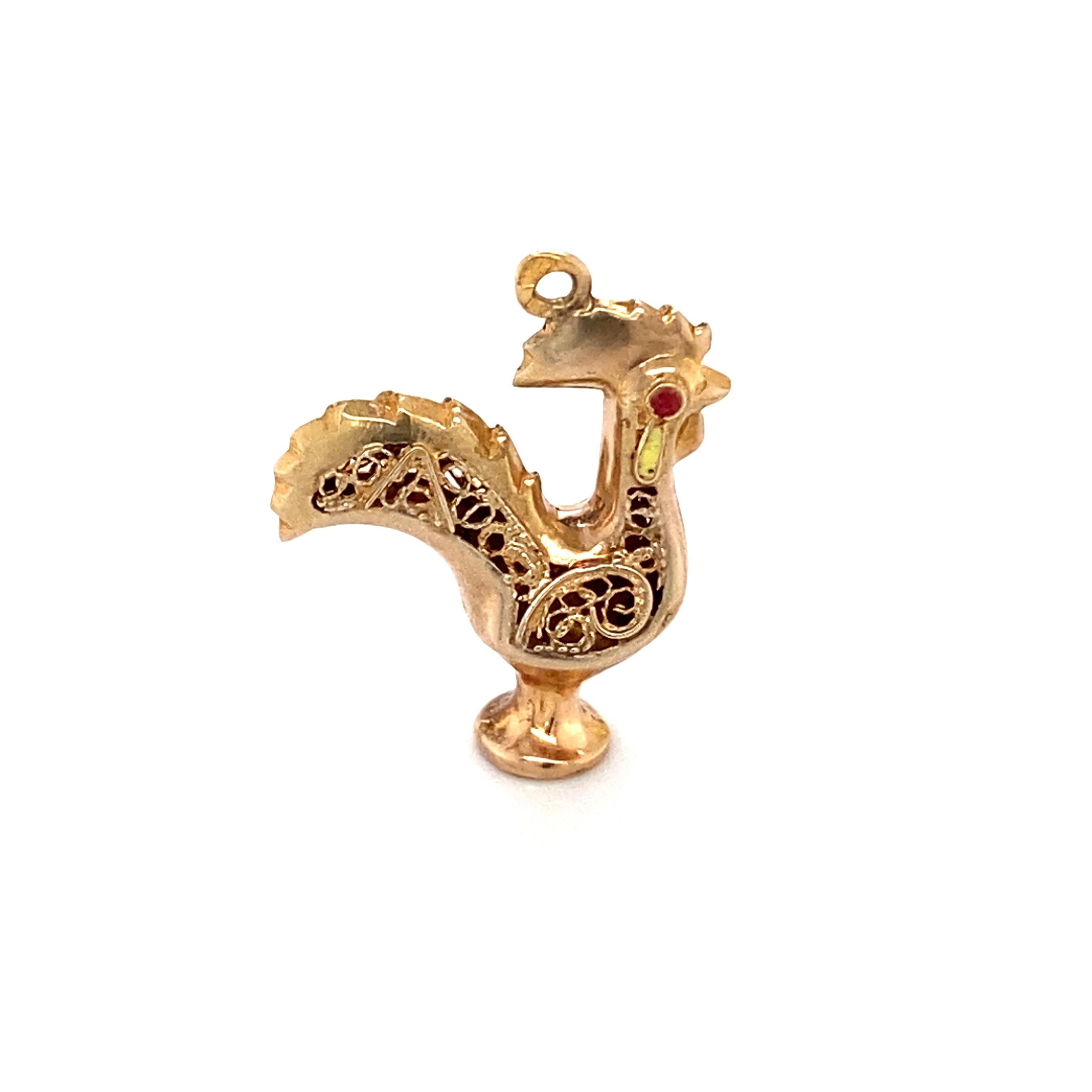 gold rooster pendant