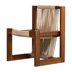 1950s Rope Chair in Pine Wood
