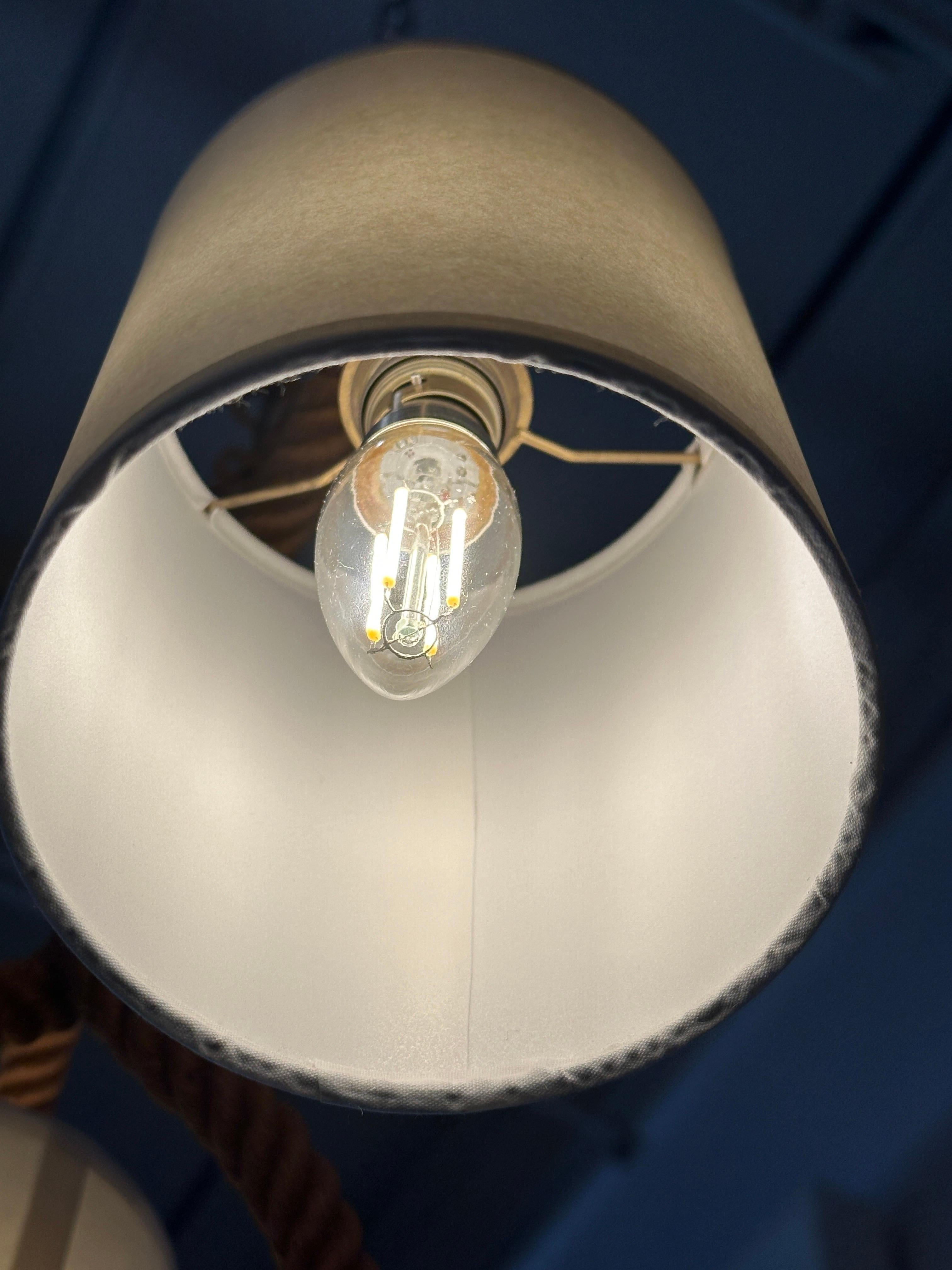 Mid-Century moderno Lampadario in corda degli anni '50 dei designer francesi Adrien Audoux e Frida Minet in vendita