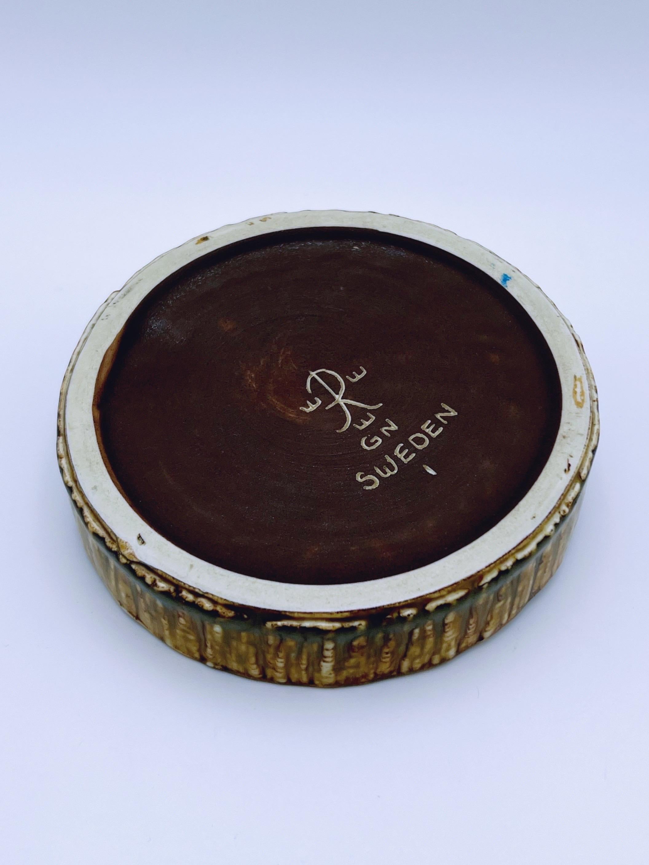 1950s Rörstrand Gunnar Nylund Signed Stoneware Bowl - Scandinavian Modern For Sale 2