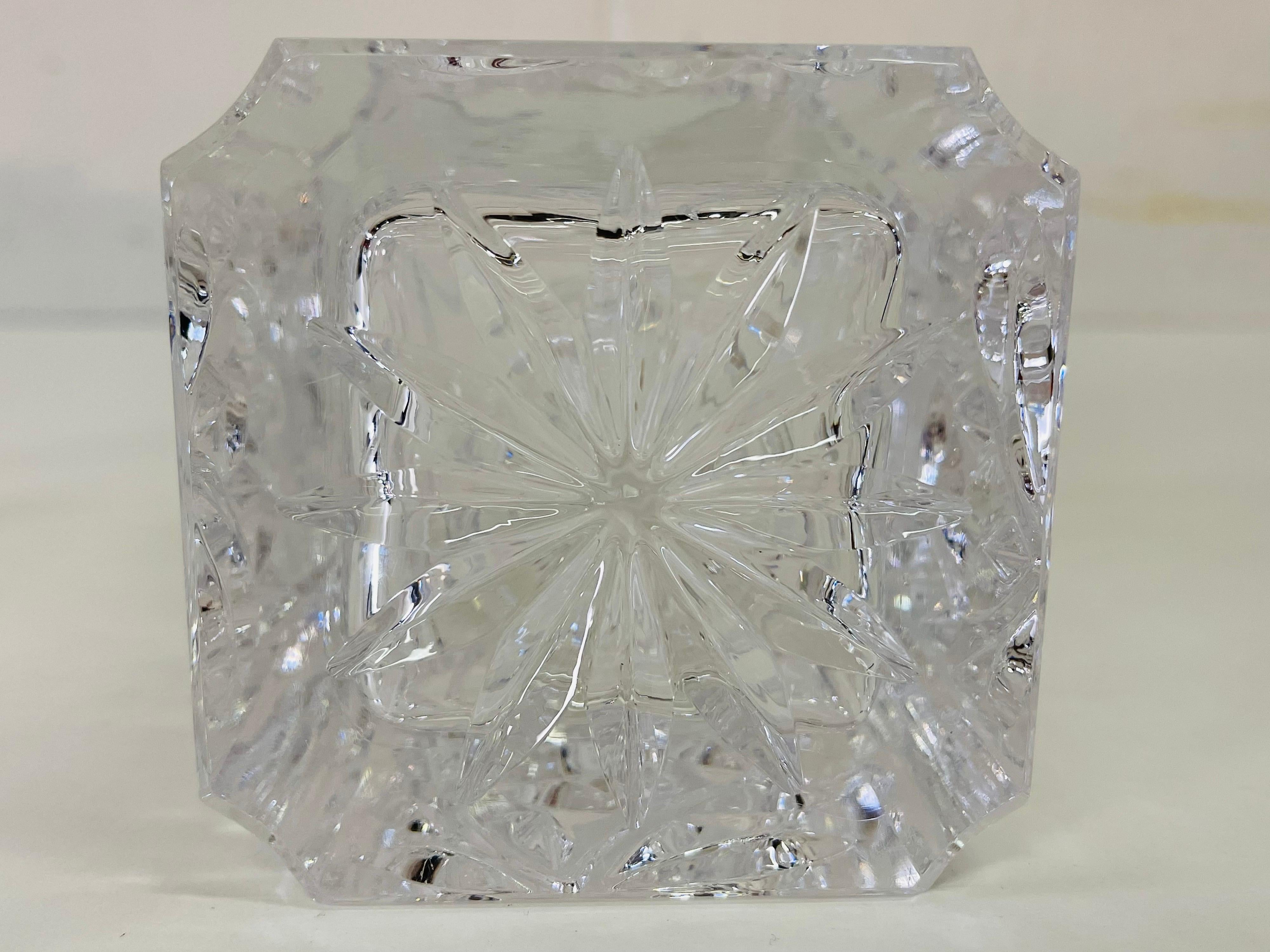 1950s Rose Etched Square Glass Decanter In Good Condition In Amherst, NH
