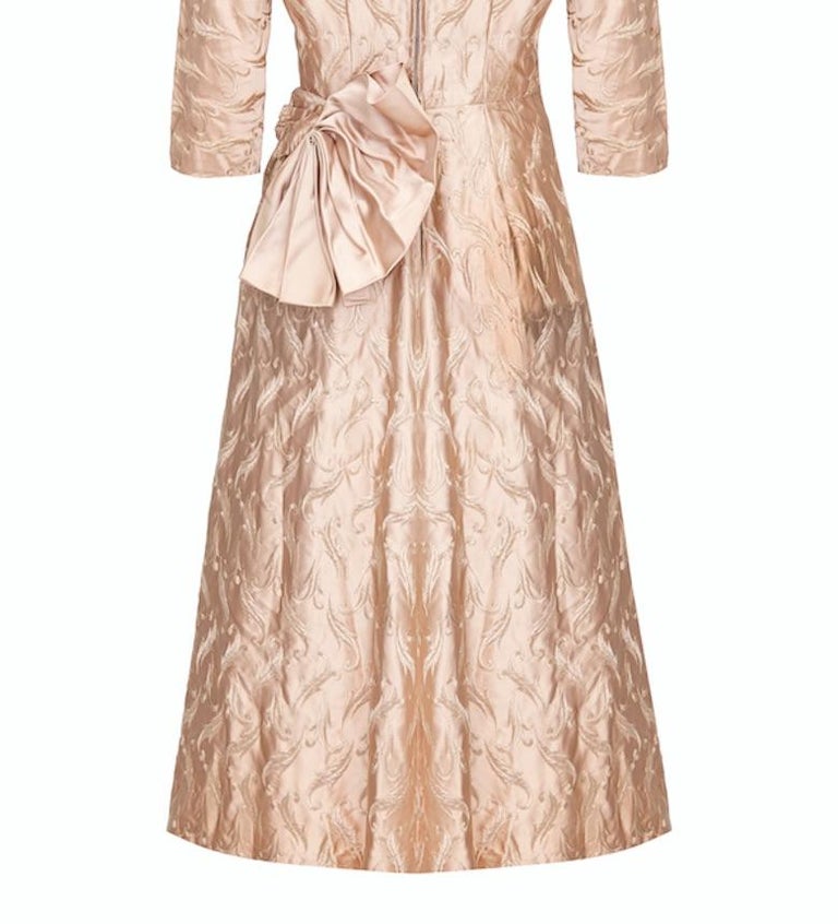 1940s Open Back Gold Dot Silk Dress main image 0