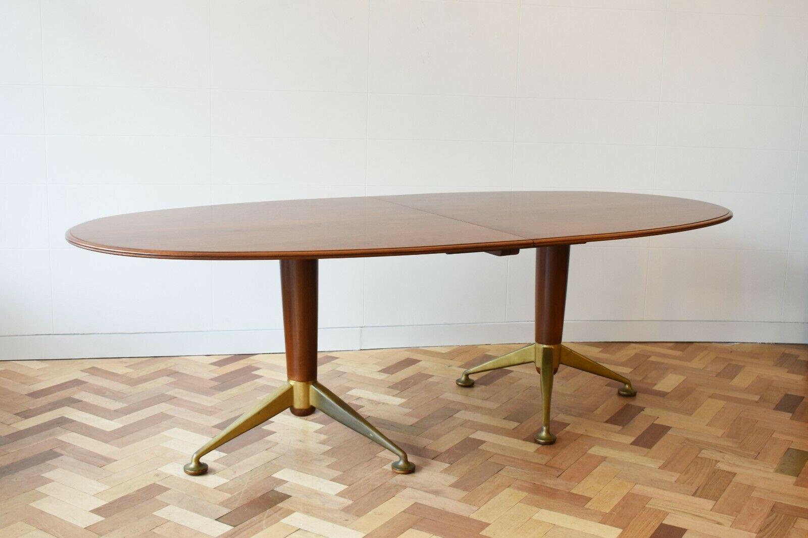 Mid-Century Modern 1950s Rosewood Dining Table with Brass Feet by Andrew J Milne for Heals London