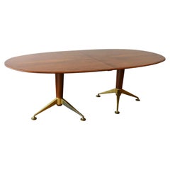 1950s Rosewood Dining Table with Brass Feet by Andrew J Milne for Heals London