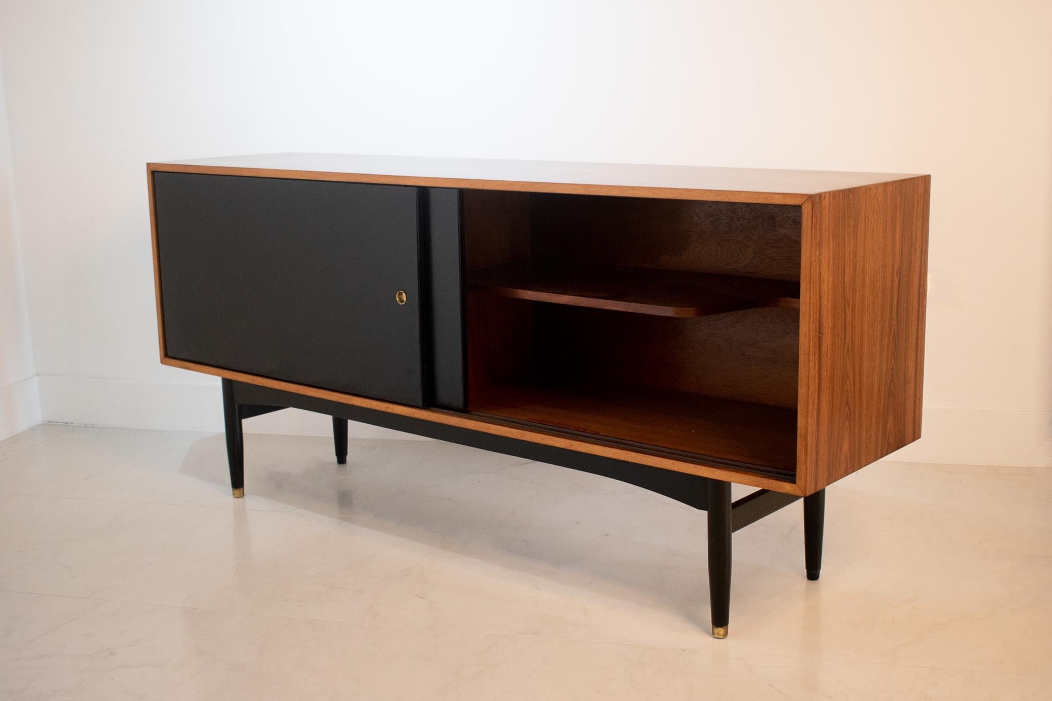 Mid-Century Modern 1950s Rosewood & Leather Sideboard by Robin Day for Hille