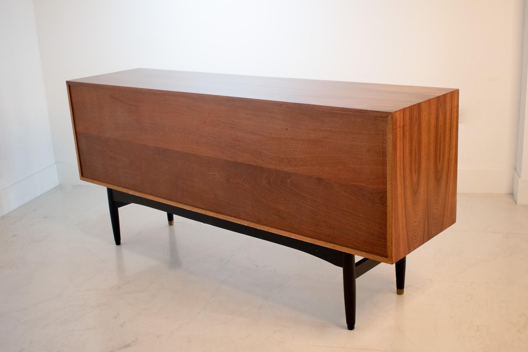 British 1950s Rosewood & Leather Sideboard by Robin Day for Hille