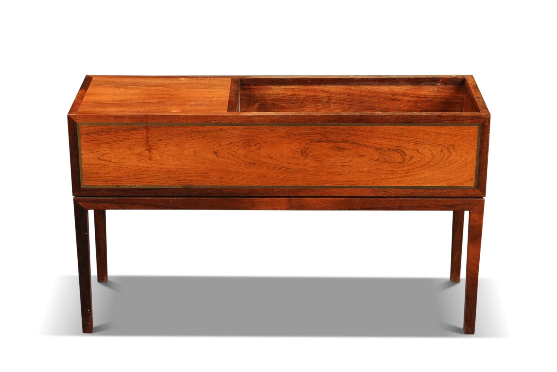 Mid-Century Modern 1950s Rosewood Two Drawer Planter / Hall Chest