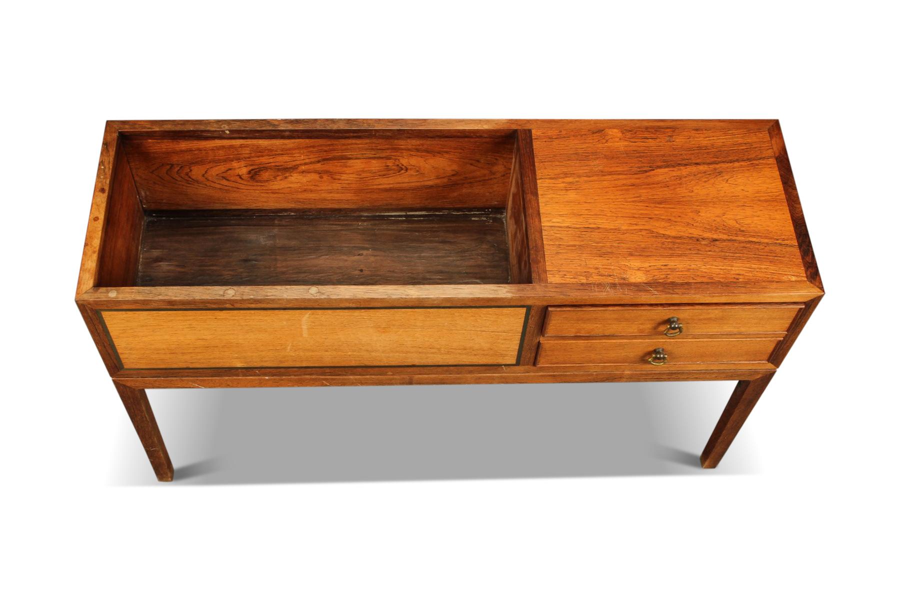 1950s Rosewood Two Drawer Planter / Hall Chest In Excellent Condition In Berkeley, CA