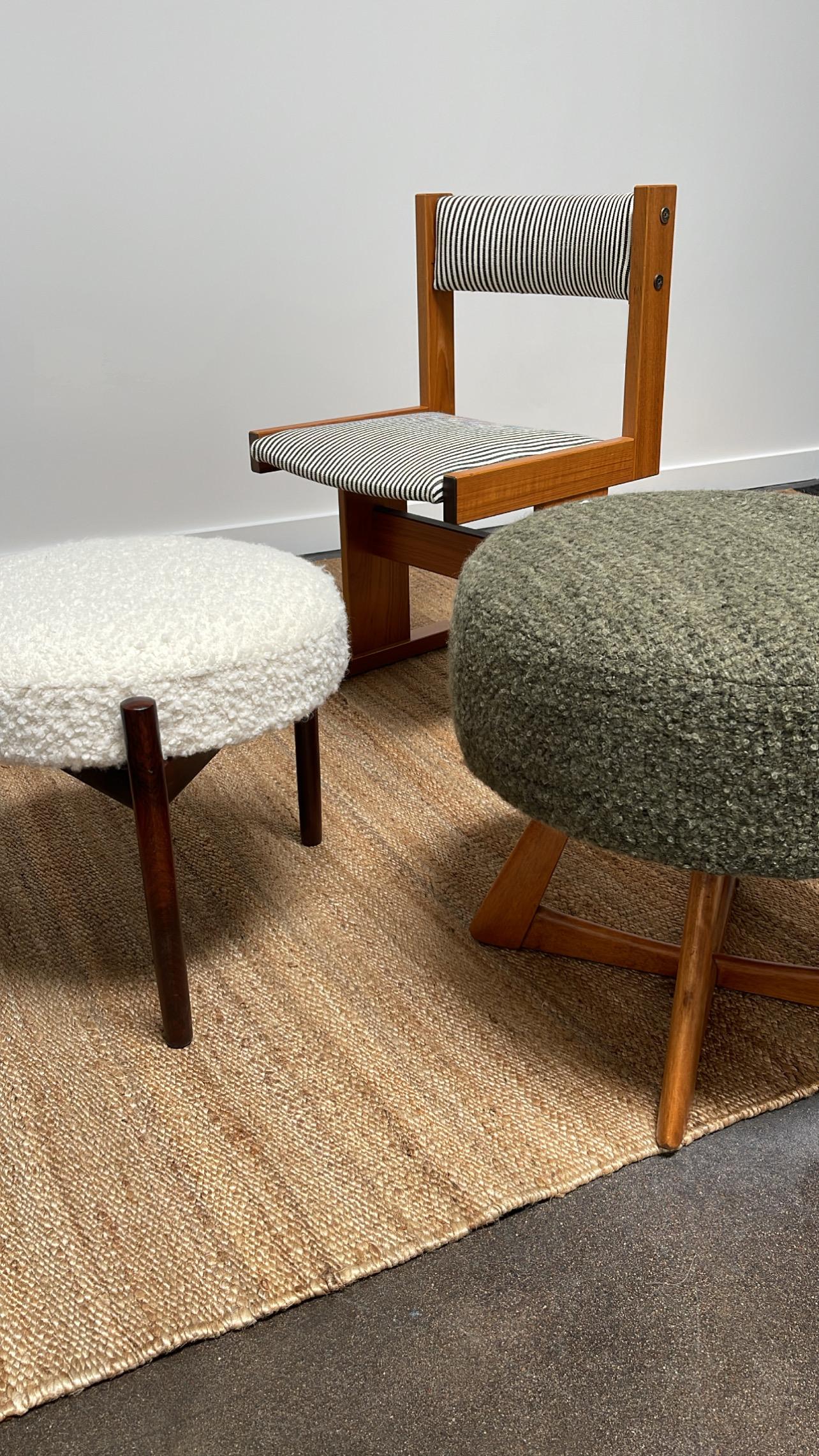 1950s Round Danish Stool by Hugo Frandsen In Excellent Condition For Sale In Dallas, TX