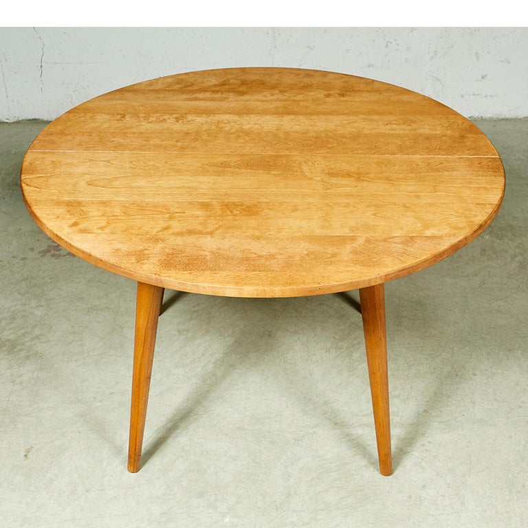 1950s Round Maple Wood Dining Table at 1stDibs round maple dining table, maple round dining