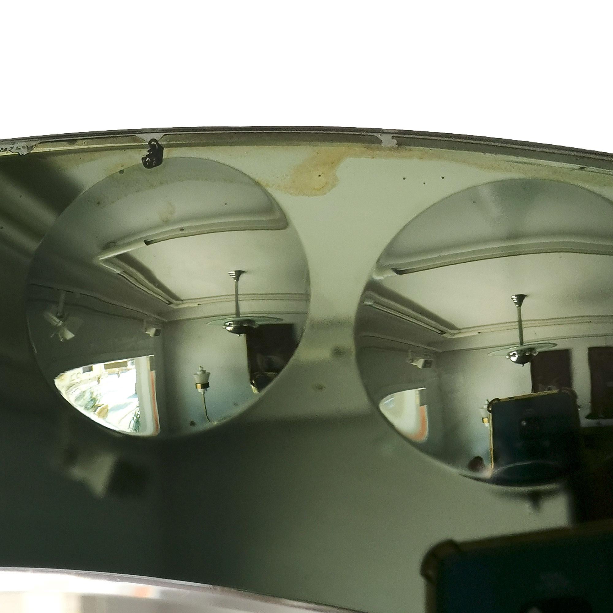 1950s Round Mirror, Intaglio Grey-Green Mirror Frame, Italy In Good Condition In Girona, ES