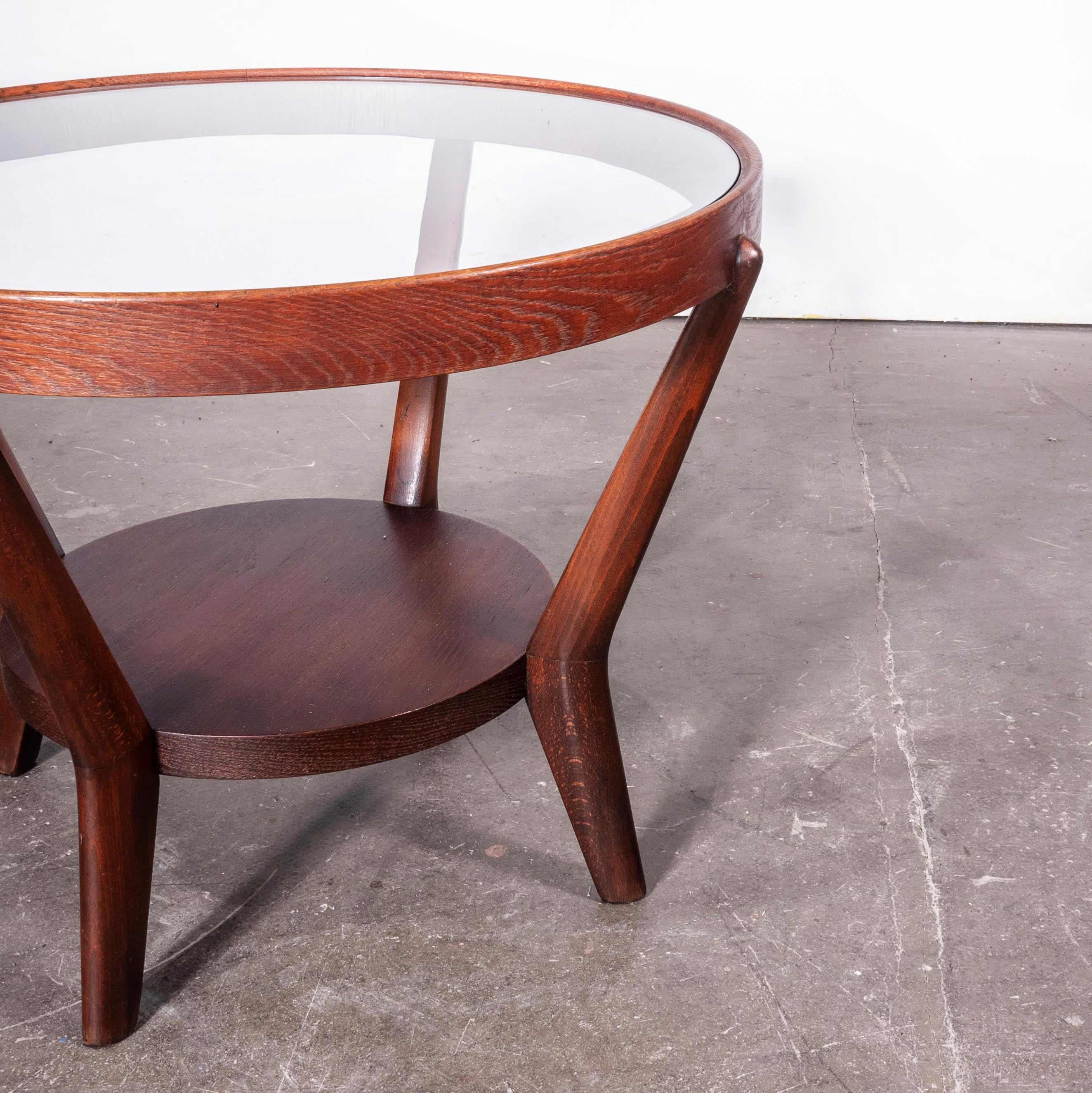 Mid-20th Century 1950s Round Occasional Table by Kozelka and Kropacek for Interieur Praha, Dark