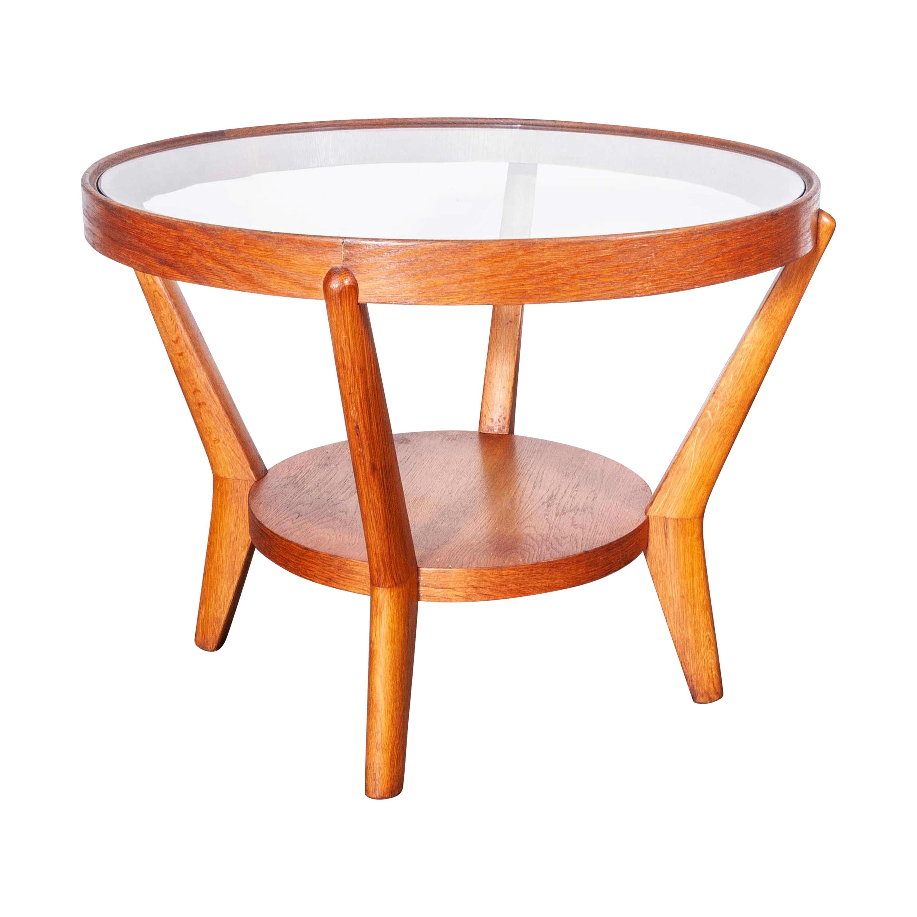 1950s Round Occasional Table by Kozelka and Kropacek for Interieur Praha, Ligh