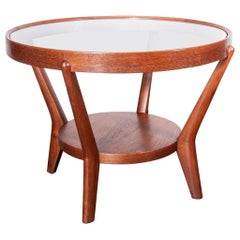 1950s Round Occasional Table by Kozelka and Kropacek for Interieur Praha, Oak