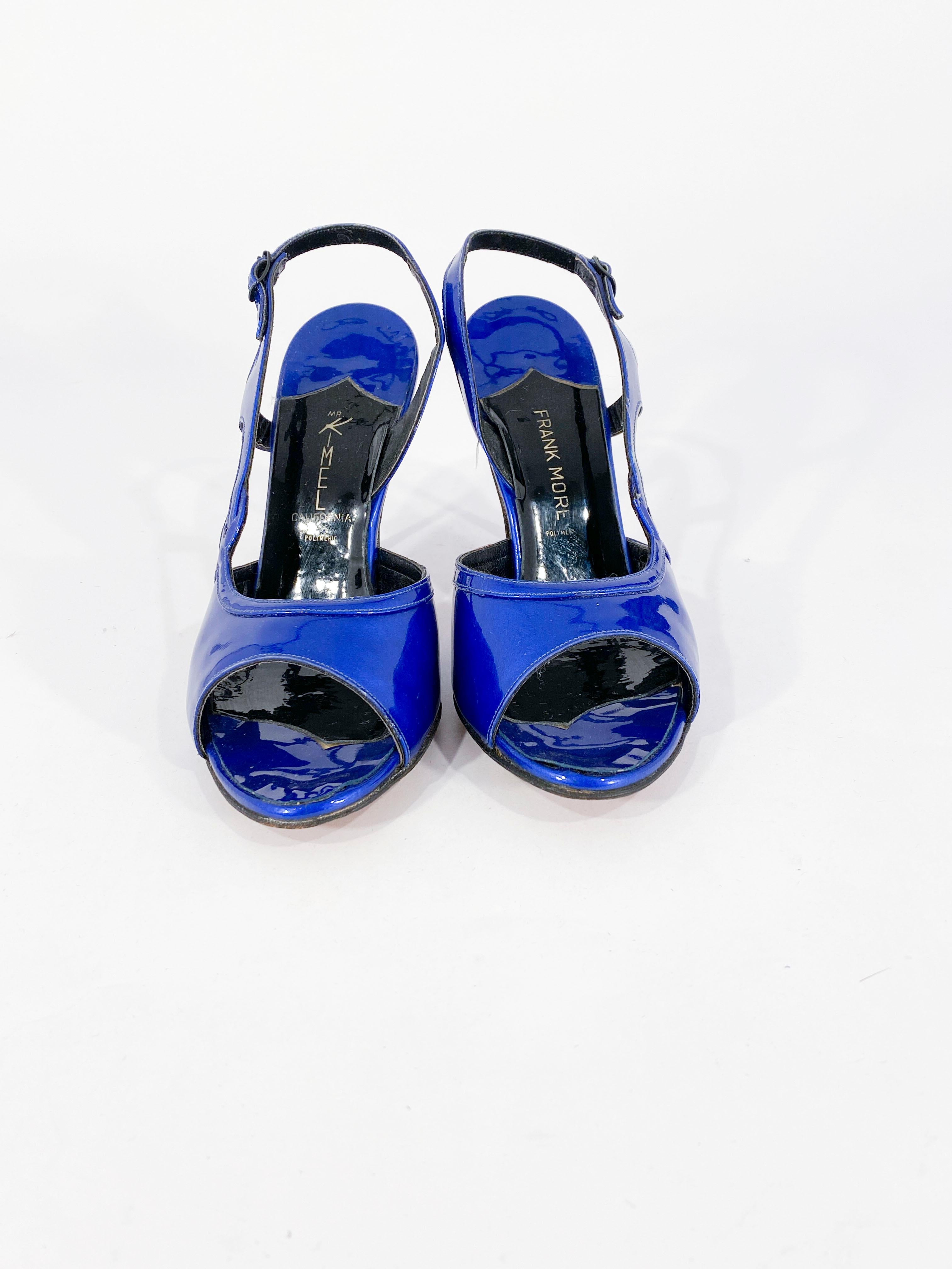 blue patent leather heels