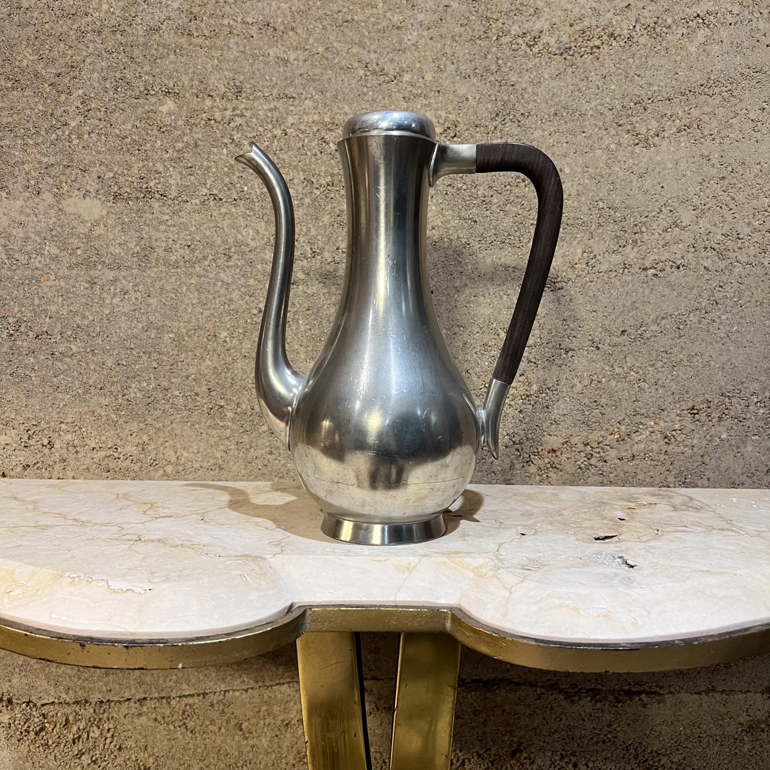 Dutch 1950s Royal Holland Sculptural Pewter Carafe Coffee Pot KMD For Sale