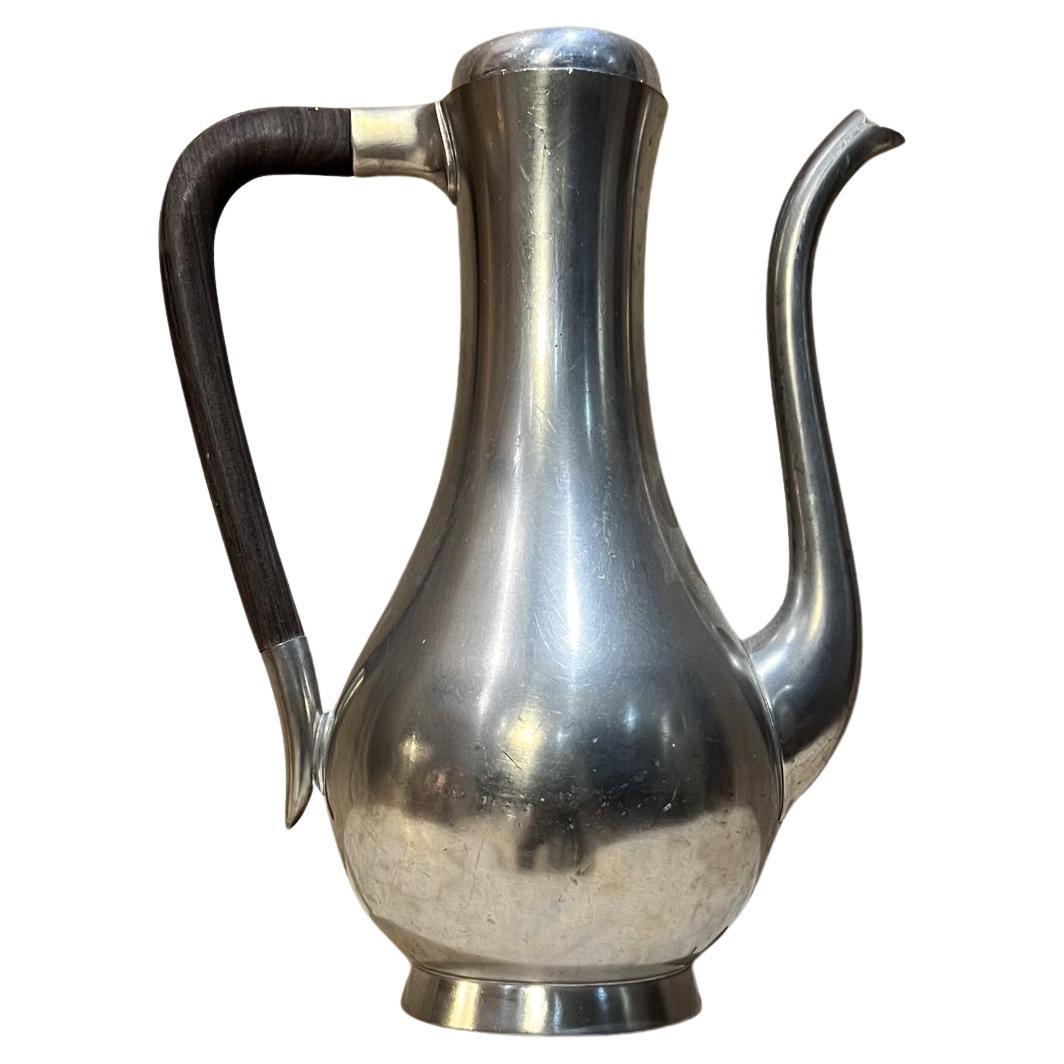 1950s Royal Holland Sculptural Pewter Carafe Coffee Pot KMD For Sale