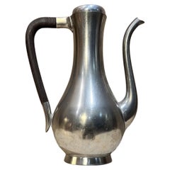 Vintage 1950s Royal Holland Sculptural Pewter Carafe Coffee Pot KMD