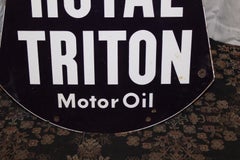 1950s Royal Triton Motor Oil Double-Sided Porcelain Sign