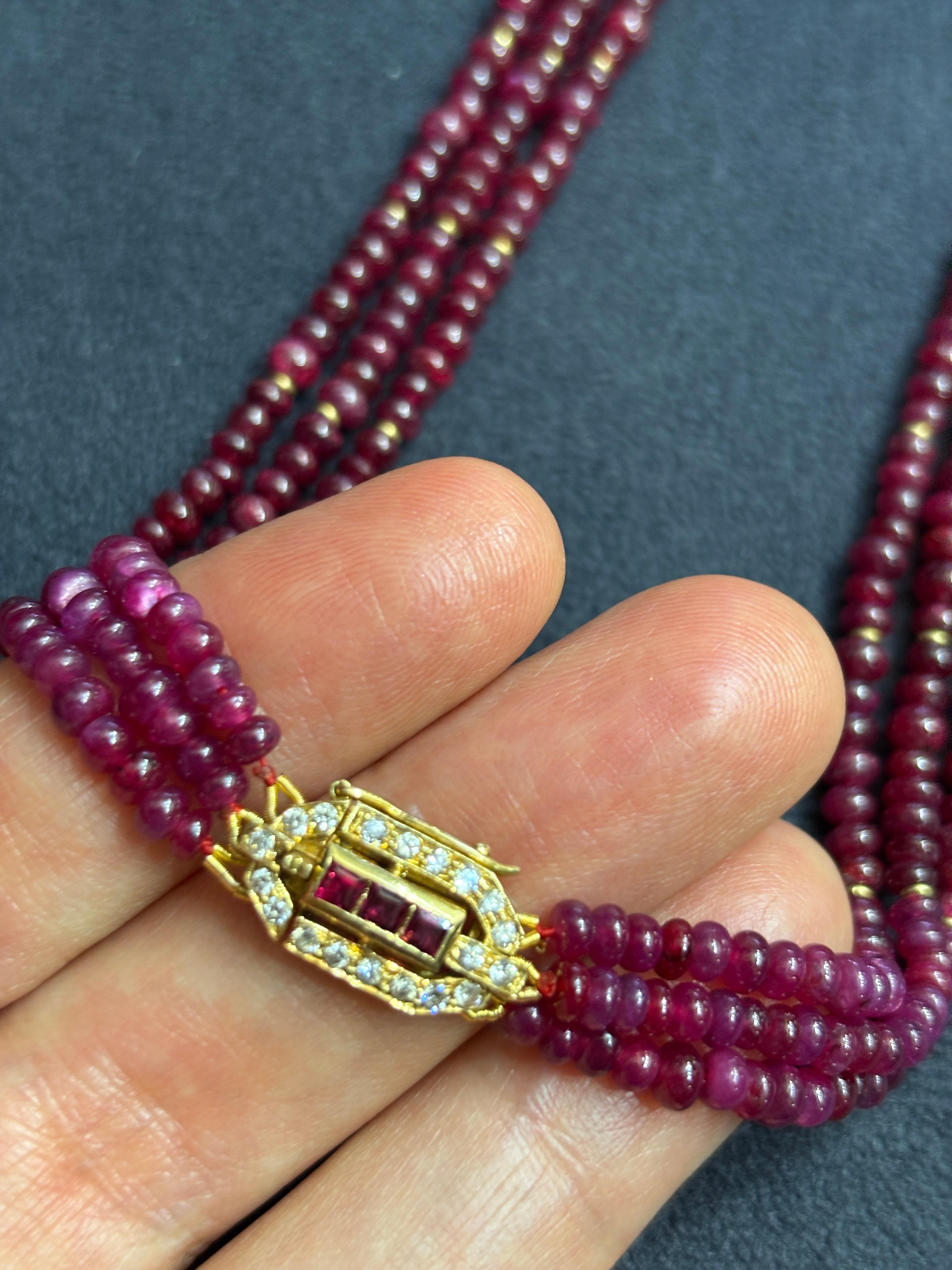 1950's ruby and diamond octagonal necklace For Sale 1