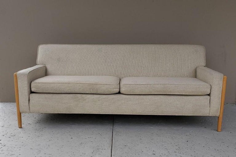 1950s Russel Wright for Conant Ball Sofa Mid-Century Modern with Wooden Arms For Sale 5
